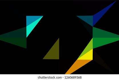 Dark Multicolor, Rainbow vector polygonal template. Geometric illustration in Origami style with gradient.  The template can be used as a background for cell phones.
