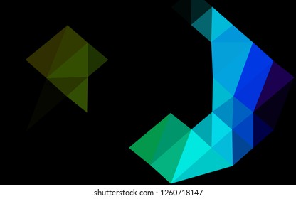 Dark Multicolor, Rainbow vector polygonal background. An elegant bright illustration with gradient. Completely new template for your business design.