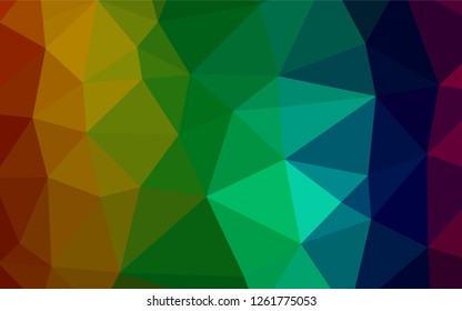 Dark Multicolor, Rainbow vector polygonal template. A completely new color illustration in a vague style. Brand new style for your business design.