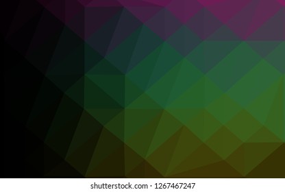 Dark Multicolor, Rainbow vector polygonal pattern. Colorful illustration in abstract style with gradient. Template for a cell phone background.
