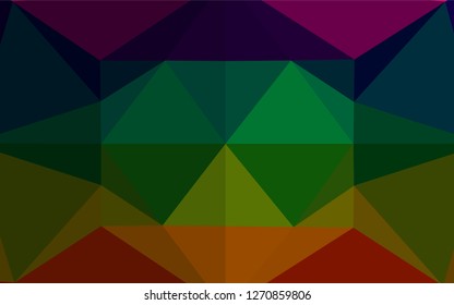 Dark Multicolor, Rainbow vector polygonal template. A completely new color illustration in a vague style. The textured pattern can be used for background.