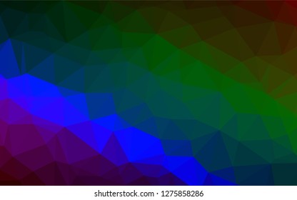 Dark Multicolor, Rainbow vector polygonal pattern. Triangular geometric sample with gradient.  The best triangular design for your business.