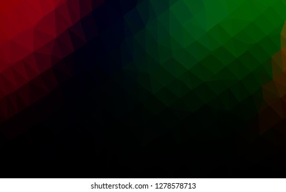 Dark Multicolor, Rainbow vector polygonal pattern. A completely new color illustration in a vague style. Completely new design for your business.