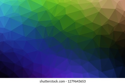 Dark Multicolor, Rainbow vector polygonal template. Shining colored illustration in a Brand new style. Polygonal design for your web site.
