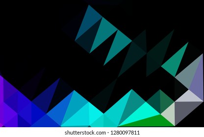 Dark Multicolor, Rainbow vector polygonal background. A sample with polygonal shapes. Textured pattern for background.