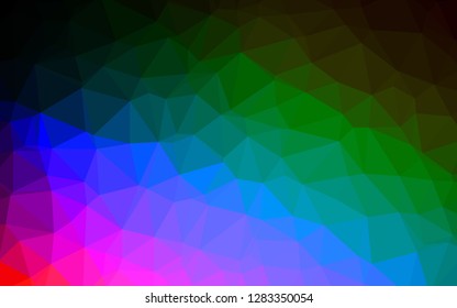 Dark Multicolor, Rainbow vector polygonal pattern. Creative illustration in halftone style with gradient. Template for your brand book.