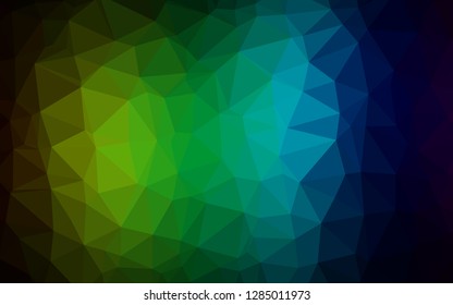 Dark Multicolor, Rainbow vector polygonal background. Colorful illustration in abstract style with gradient. Elegant pattern for a brand book.