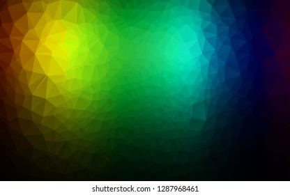 Dark Multicolor, Rainbow vector polygonal background. Colorful abstract illustration with gradient. Completely new design for your business.
