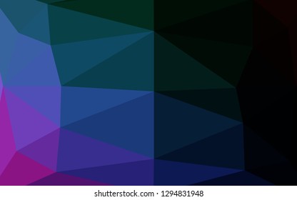 Dark Multicolor, Rainbow vector polygonal template. Modern geometrical abstract illustration with gradient. Triangular pattern for your business design.
