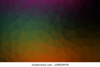 Dark Multicolor, Rainbow vector polygonal pattern. Brand new colorful illustration in with gradient. Completely new template for your business design.