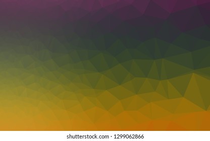 Dark Multicolor, Rainbow vector polygonal background. Modern geometrical abstract illustration with gradient. The best triangular design for your business.