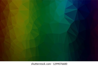 Dark Multicolor, Rainbow vector polygonal template. A sample with polygonal shapes. The textured pattern can be used for background.