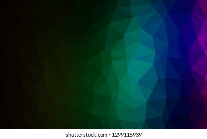 Dark Multicolor, Rainbow vector polygonal background. Modern geometrical abstract illustration with gradient. Brand new design for your business.