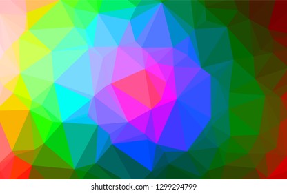 Dark Multicolor, Rainbow vector polygonal template. Colorful abstract illustration with gradient. A completely new design for your business.
