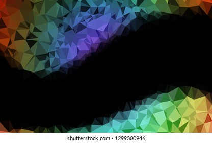 Dark Multicolor, Rainbow vector polygonal pattern. Colorful illustration in abstract style with gradient. Template for your brand book.