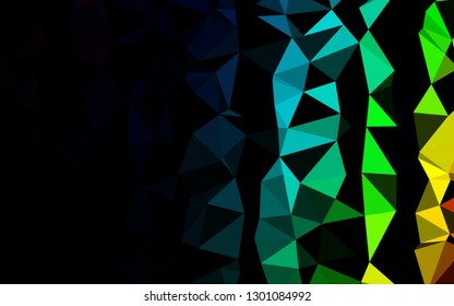 Dark Multicolor, Rainbow vector polygonal pattern. Modern geometrical abstract illustration with gradient. Template for a cell phone background.