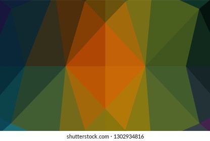 Dark Multicolor, Rainbow vector polygonal background. Colorful abstract illustration with gradient. Brand new style for your business design.