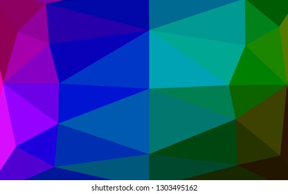 Dark Multicolor, Rainbow vector polygonal background. An elegant bright illustration with gradient. Completely new design for your business.