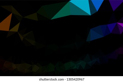 Dark Multicolor, Rainbow vector polygonal background. Creative geometric illustration in Origami style with gradient. The best triangular design for your business.