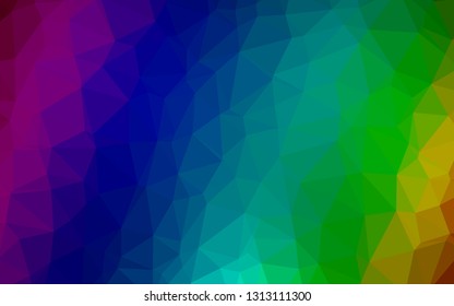 Dark Multicolor, Rainbow vector polygonal template. Geometric illustration in Origami style with gradient. New texture for your design.