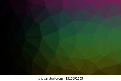 Dark Multicolor, Rainbow vector polygonal template. Brand new colorful illustration in with gradient. Elegant pattern for a brand book.