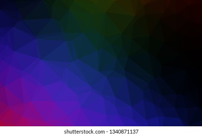 Dark Multicolor, Rainbow vector polygonal template. An elegant bright illustration with gradient. The best triangular design for your business.