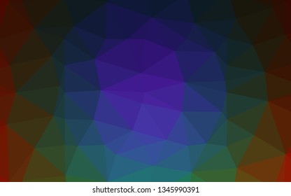 Dark Multicolor, Rainbow vector polygonal template. Shining illustration, which consist of triangles. Brand new style for your business design.