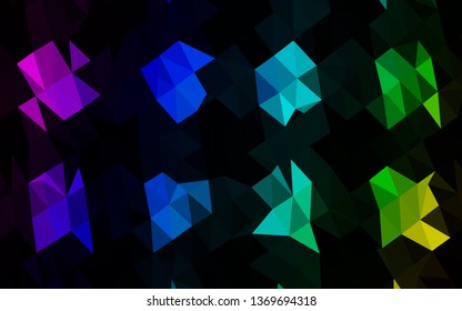 Dark Multicolor, Rainbow vector polygonal template. Colorful abstract illustration with gradient. Elegant pattern for a brand book.