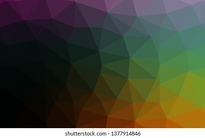Dark Multicolor, Rainbow vector polygonal background. Glitter abstract illustration with an elegant design. Completely new template for your business design.