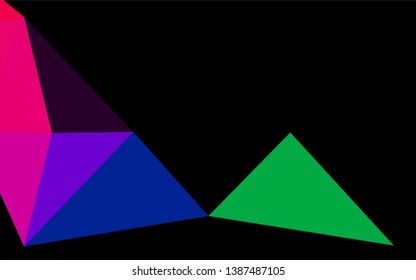 Dark Multicolor, Rainbow vector polygonal template. Modern geometrical abstract illustration with gradient. Brand new style for your business design.