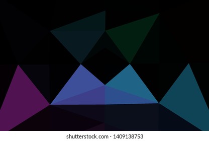 Dark Multicolor, Rainbow vector polygonal background. Shining illustration, which consist of triangles. New texture for your design.