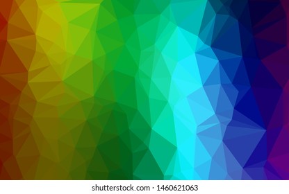 Dark Multicolor, Rainbow vector polygonal pattern. Geometric illustration in Origami style with gradient. New texture for your design.