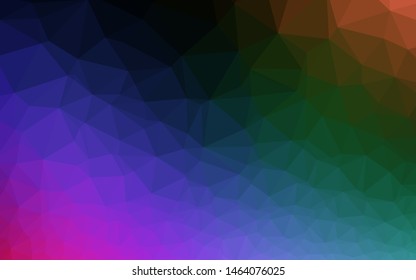 Dark Multicolor, Rainbow vector polygonal pattern. Creative illustration in halftone style with gradient. Brand new design for your business.