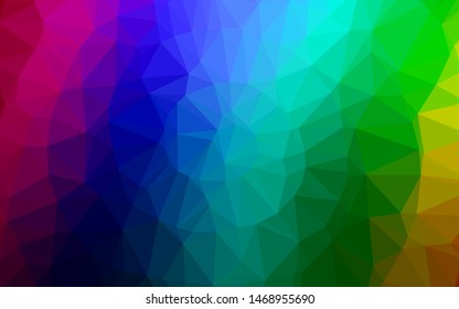 Dark Multicolor, Rainbow vector polygonal pattern. A sample with polygonal shapes. Elegant pattern for a brand book.