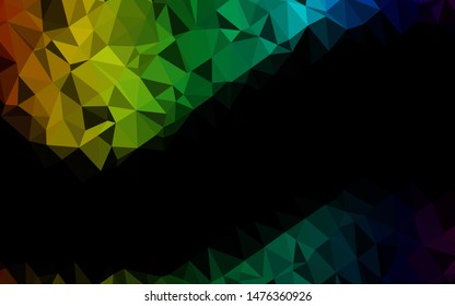 Dark Multicolor, Rainbow vector polygonal template. Shining colored illustration in a Brand new style. Completely new design for your business.
