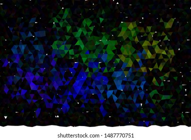 Dark Multicolor, Rainbow vector polygonal template. Modern geometrical abstract illustration with gradient. Polygonal design for your web site.