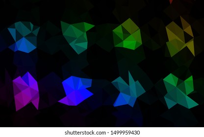 Dark Multicolor, Rainbow vector polygonal template. A completely new color illustration in a vague style. Brand new style for your business design.