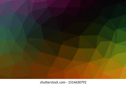 Dark Multicolor, Rainbow vector polygonal pattern. Brand new colorful illustration in with gradient. The best triangular design for your business.