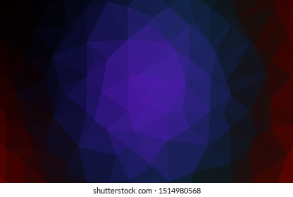 Dark Multicolor, Rainbow vector polygonal template. Geometric illustration in Origami style with gradient. Completely new template for your business design.