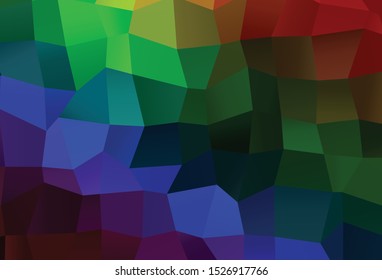 Dark Multicolor, Rainbow vector polygonal pattern. An elegant bright illustration with gradient. Textured pattern for background.