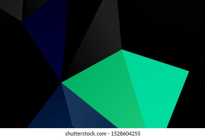 Dark Multicolor, Rainbow vector polygonal background. A vague abstract illustration with gradient. Template for your brand book.