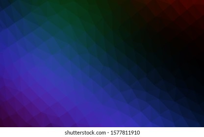 Dark Multicolor, Rainbow vector polygonal template. Creative illustration in halftone style with gradient. New texture for your design.