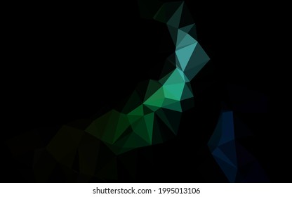 Dark Multicolor, Rainbow vector polygonal template. A sample with polygonal shapes. Triangular pattern for your business design.