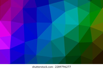 Dark Multicolor, Rainbow vector polygonal pattern. Colorful illustration in abstract style with gradient. Brand new design for your business.
