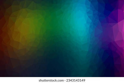 Dark Multicolor, Rainbow vector polygonal pattern. A completely new color illustration in a vague style. The polygonal design can be used for your web site.