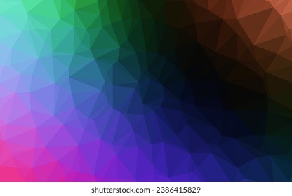 Dark Multicolor, Rainbow vector polygonal template. A sample with polygonal shapes. The best triangular design for your business.