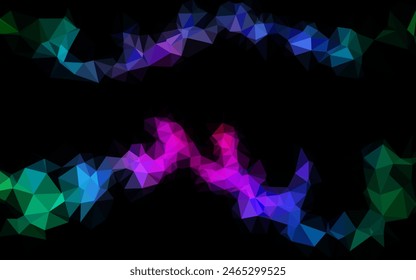 Dark Multicolor, Rainbow vector polygonal background. Modern geometrical abstract illustration with gradient. Brand new design for your business.