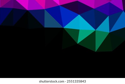 Dark Multicolor, Rainbow vector polygonal template. Brand new colorful illustration in with gradient. Template for a cell phone background.