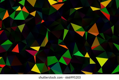 Dark Multicolor, Rainbow vector polygonal template. Creative illustration in halftone style with gradient. The elegant pattern can be used as part of a brand book.