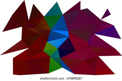 Dark Multicolor, Rainbow vector polygonal template. Triangular geometric sample with gradient.  Brand-new style for your business design.